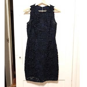 J.Crew Sleeveless Navy Lace Dress (size 4)